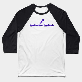 Sagittarius Power Color- Purple & Blue Baseball T-Shirt